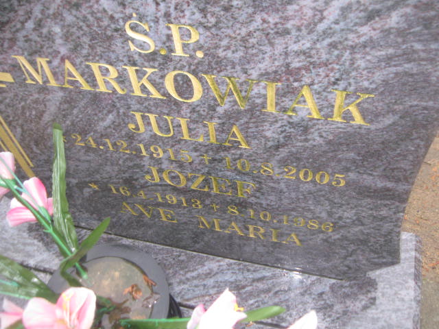 Julia Markowiak 1913 Rzeczenica - Grobonet - Wyszukiwarka osób pochowanych