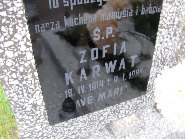 Zofia Karwat 1914 Rzeczenica - Grobonet - Wyszukiwarka osób pochowanych