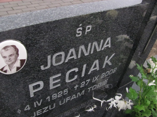Joanna Peciak 1925 Rzeczenica - Grobonet - Wyszukiwarka osób pochowanych