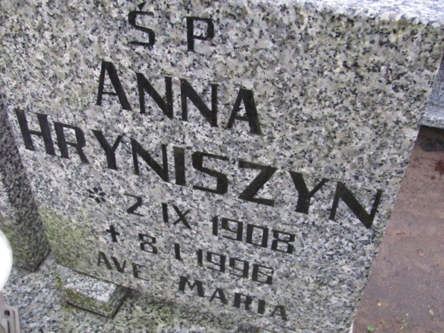 Anna Hryniszyn 1908 Rzeczenica - Grobonet - Wyszukiwarka osób pochowanych